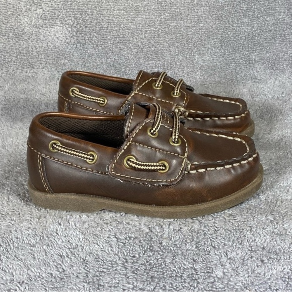 Anchors Edge Bay Shoes‎ Boys Size 5.5M Velcro Closure Brown